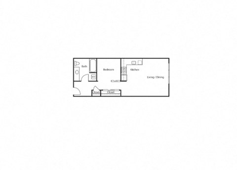 1 Bedroom 1 Bathroom Floor Plan at Ruth Court Apartments, Seattle, WA, 98112